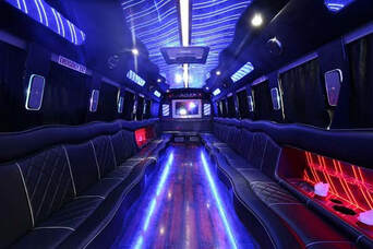 Inside a Prom limousine bus